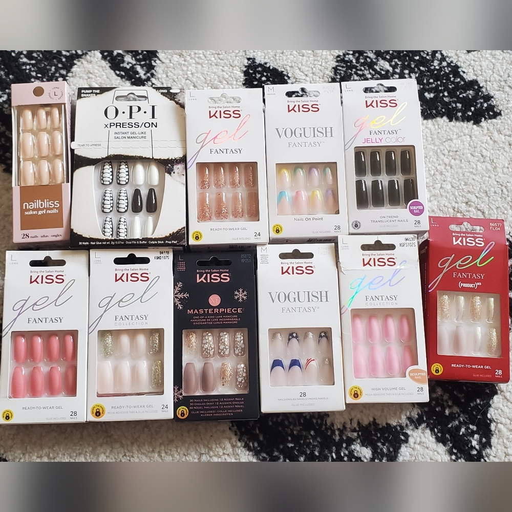 Kiss long Gel Fantasy Voguish jelly OPI nail bundle